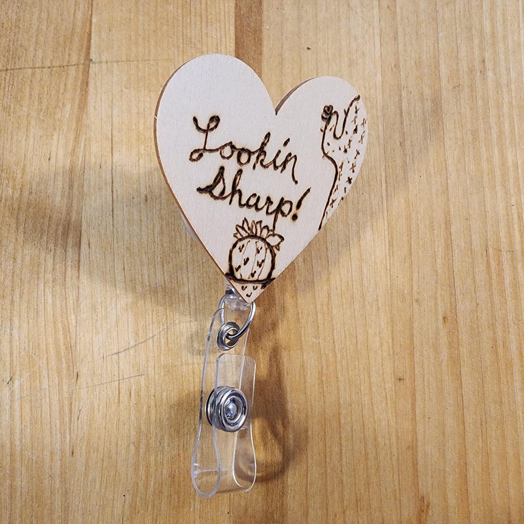 Wood Burned Badge Reels