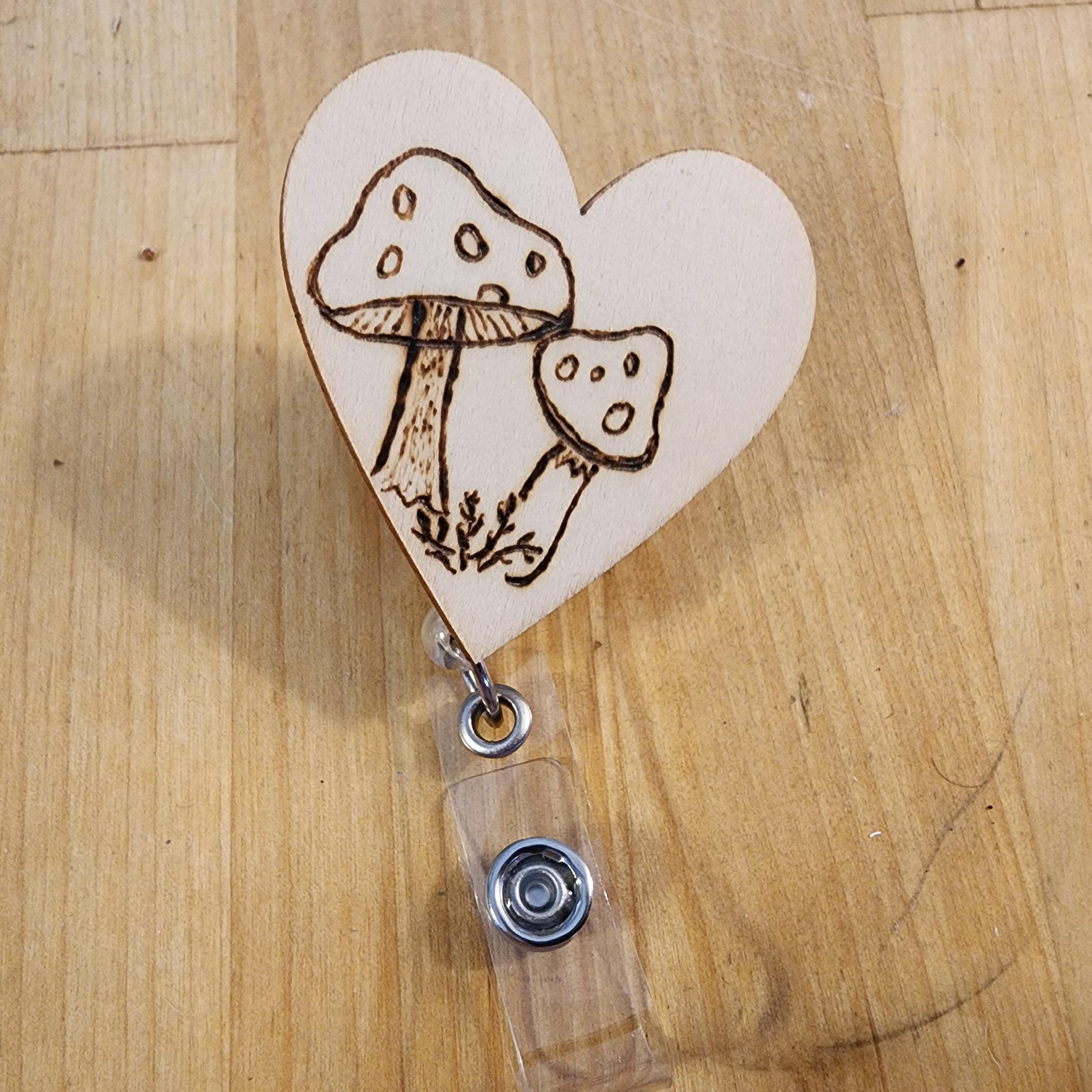Wood Burned Badge Reels