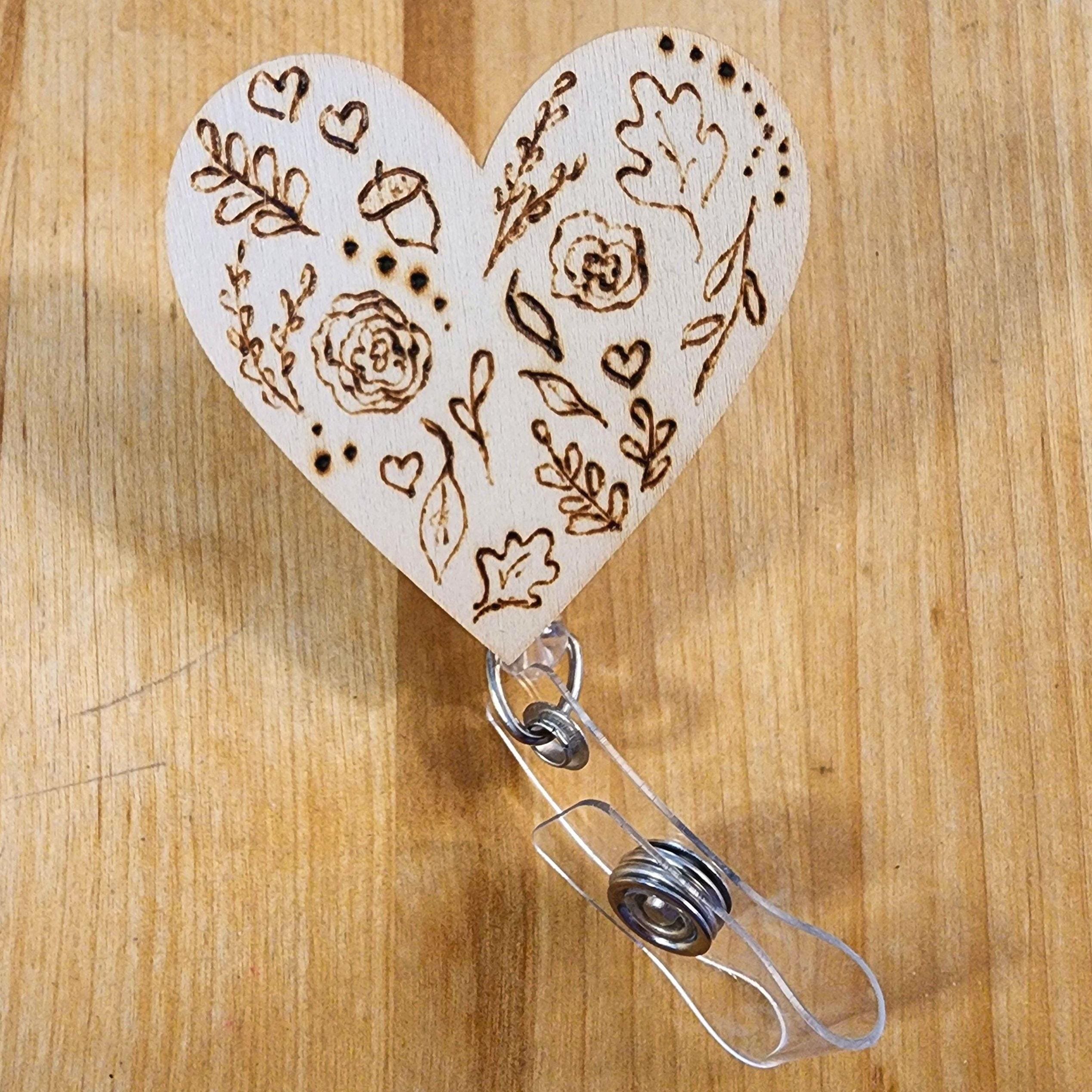 Wood Burned Badge Reels