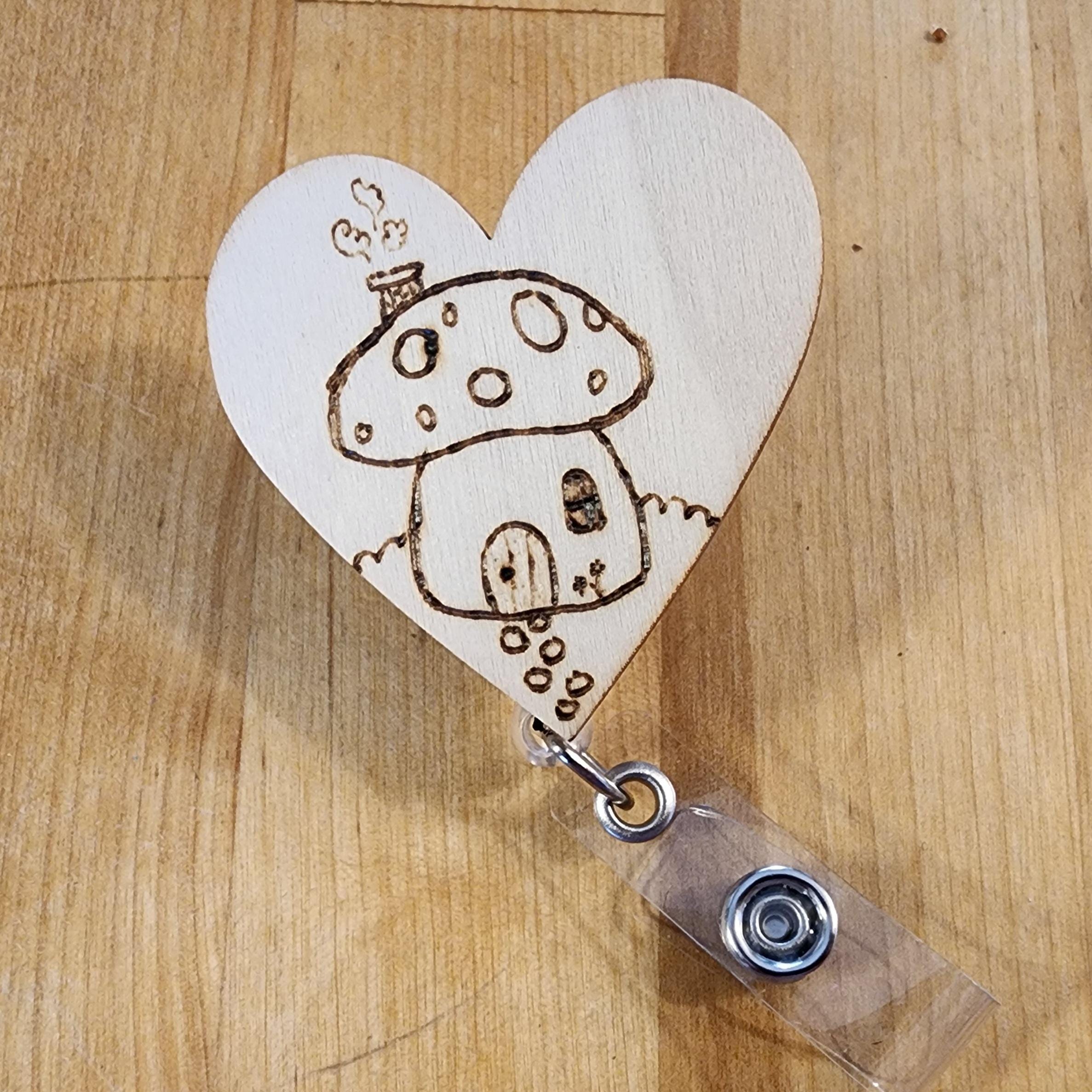 Wood Burned Badge Reels